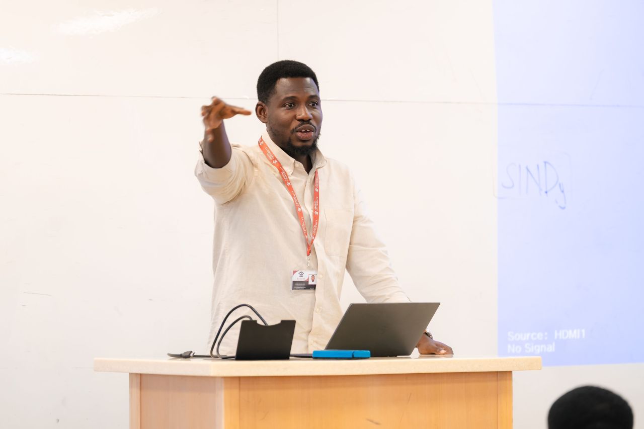 Dr. Asante-Darko presenting at an Ashesi lecture